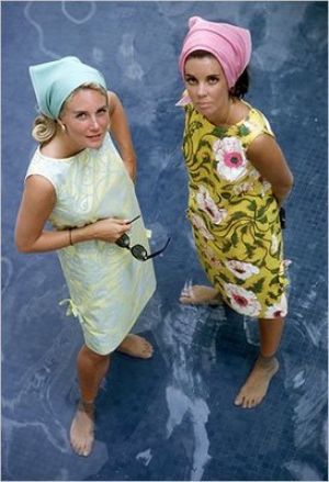 Wendy Vanderbilt and a friend wearing their Lilly shift dresses in 1964.jpg